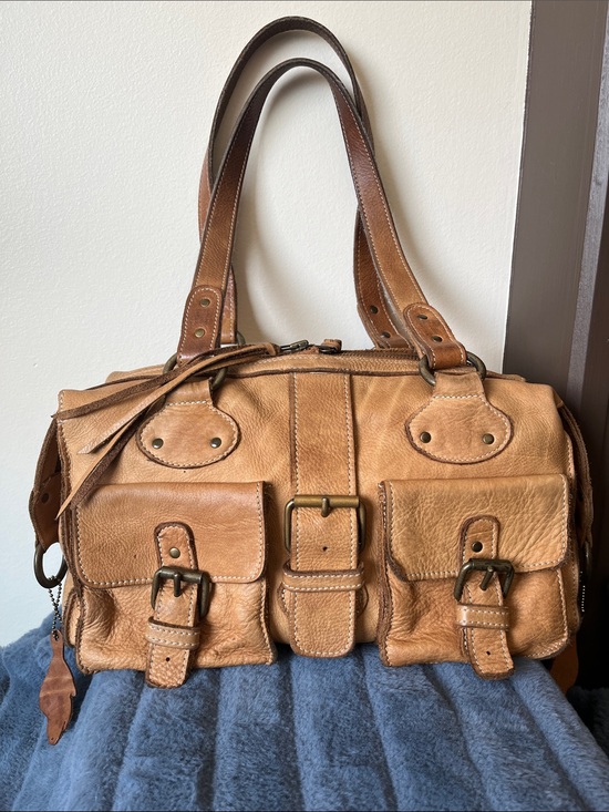 Roots Handbags - Roots Tan Leather Satchel Bag